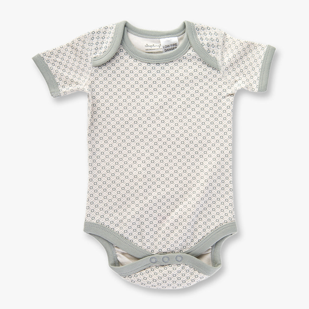 Dove Grey Short Sleeve Bodysuit - Sapling Child Australia